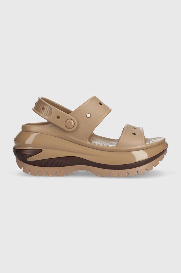 Crocs Natikače Crocs Classic Mega Crush Sandal za žene, boja: smeđa, s platformom, 207989