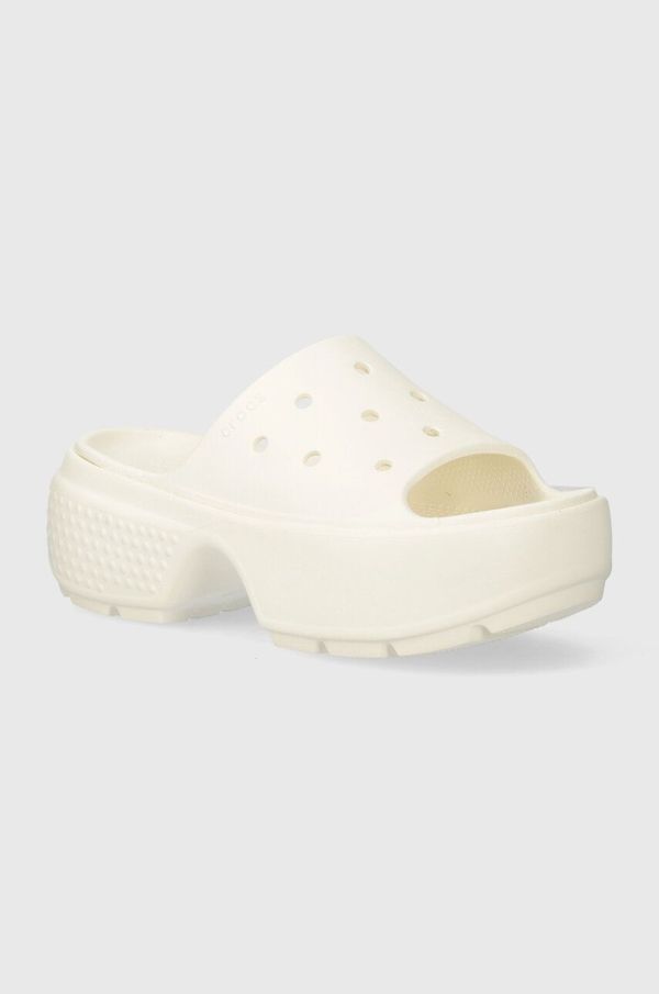 Crocs Natikače Crocs Stomp Slide za žene, boja: bež, s platformom, 209346