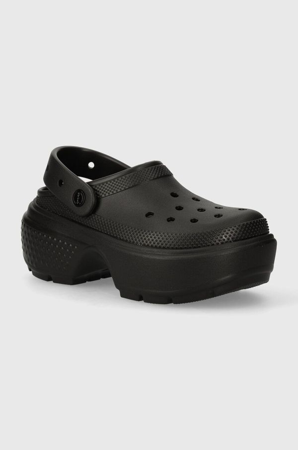 Crocs Natikače Crocs Stomp Slide za žene, boja: crna, s platformom, 209347.001