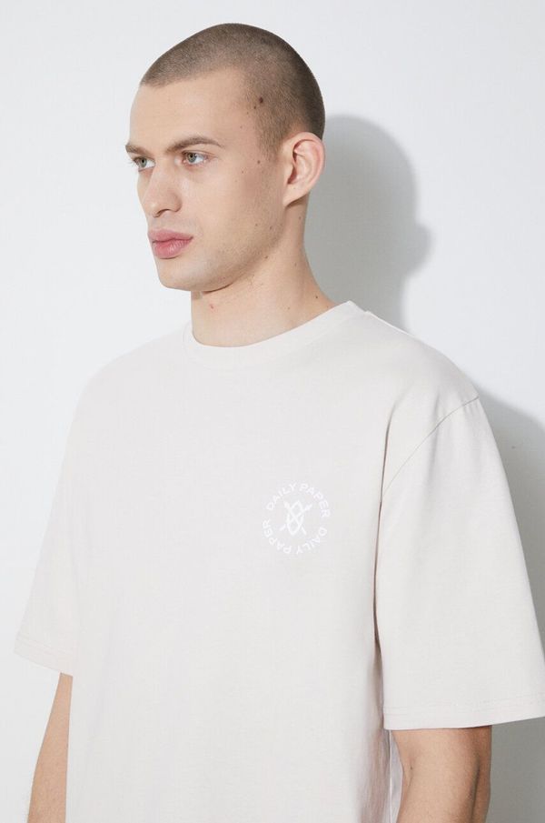 Daily Paper Pamučna majica Daily Paper Circle SS za muškarce, boja: bež, s tiskom, 2412009