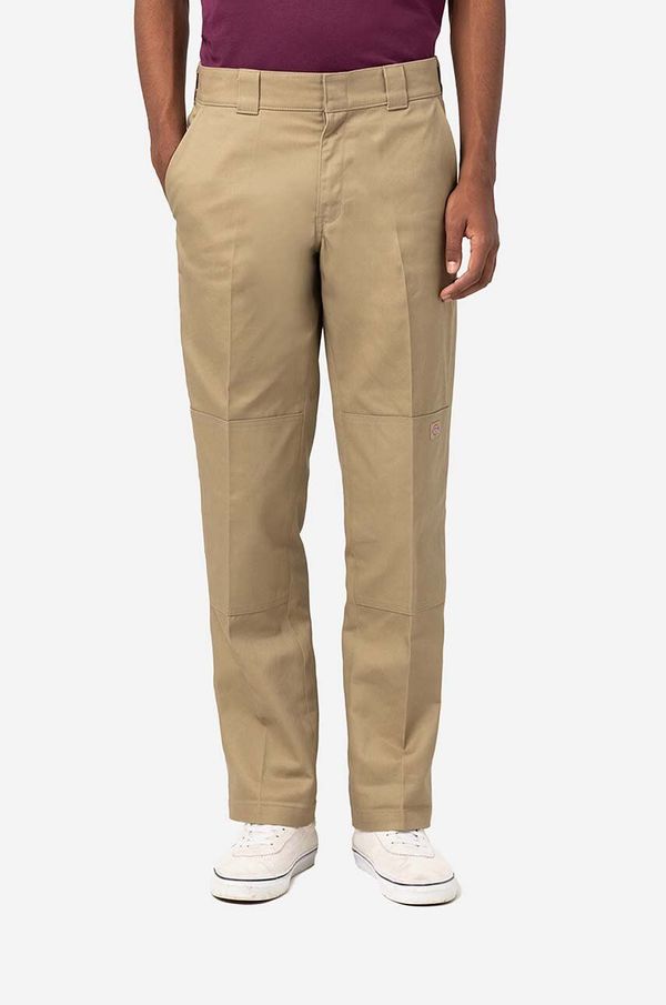 Dickies Hlače Dickies Strght Dble Knee Rec za muškarce, boja: bež, ravni kroj, DK0A4XZEKHK-beige