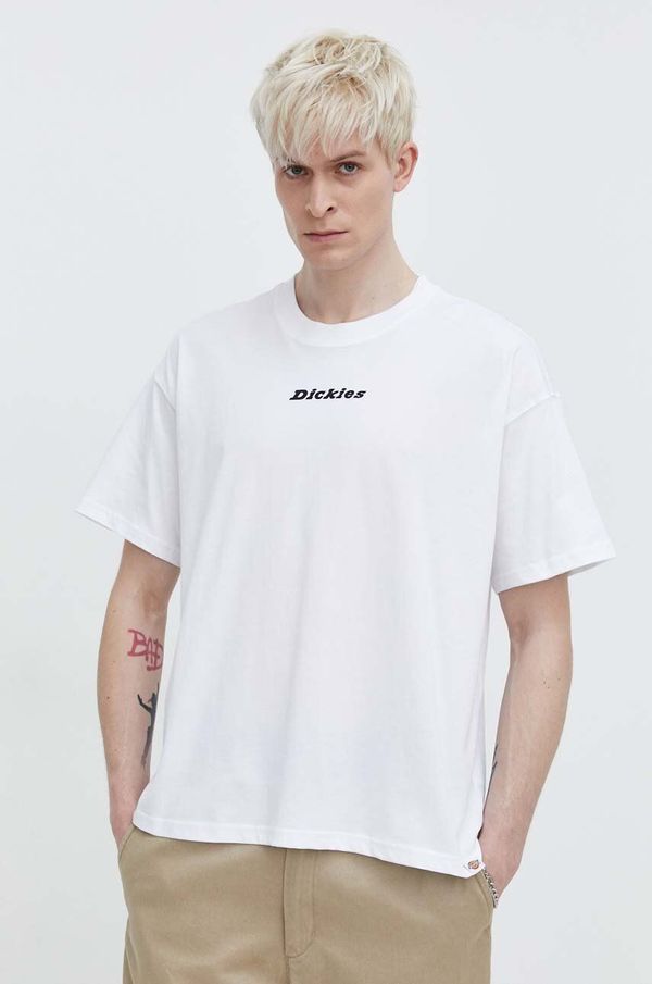 Dickies Pamučna majica Dickies ENTERPRISE TEE SS za muškarce, boja: bijela, s tiskom, DK0A4YRN