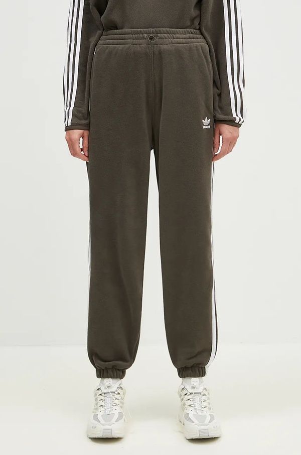 adidas Originals Donji dio trenirke adidas Originals Polar Fleece Track Pant boja: zelena, s aplikacijom, IY7835