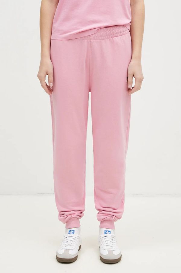 Maison Kitsuné Donji dio trenirke Maison Kitsuné Fox Head Patch boja: ružičasta, bez uzorka, MW01109KM0001