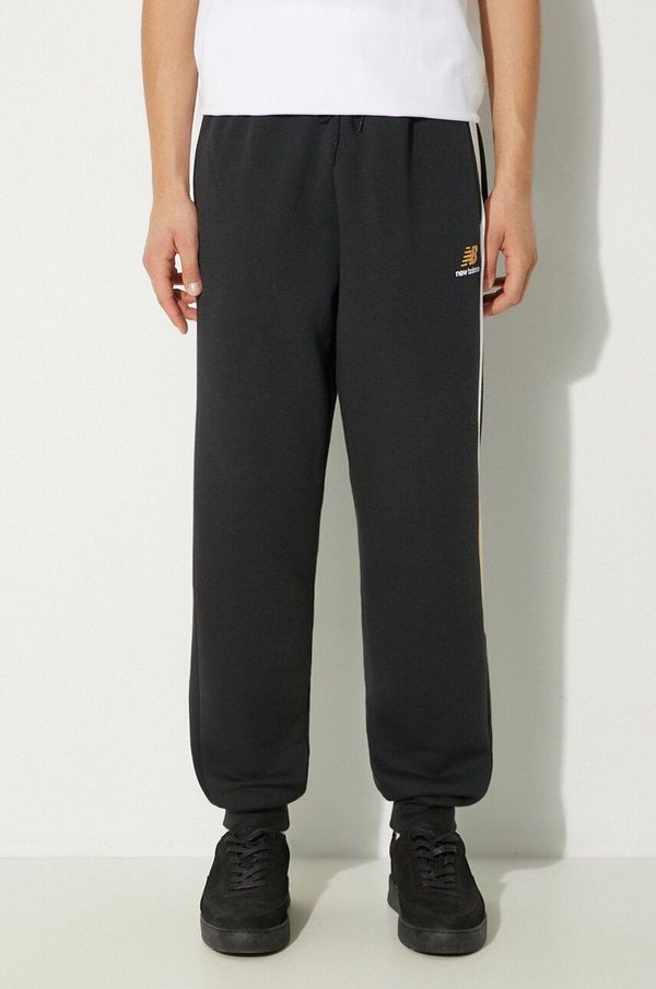 New Balance Donji dio trenirke New Balance Classics Fleece Jogger boja: crna, s uzorkom, MP43522BK