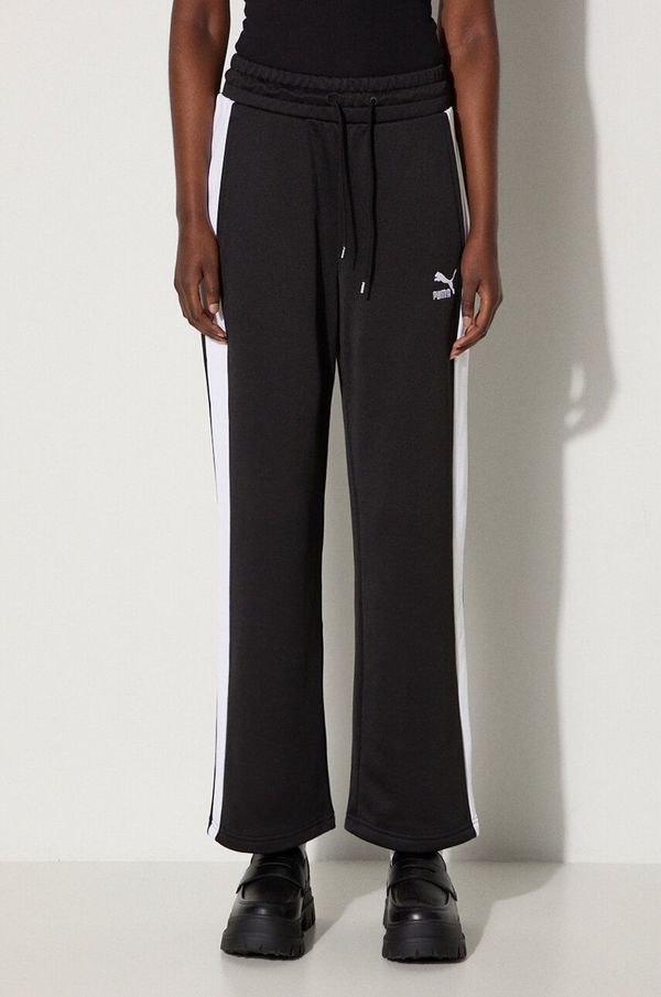 Puma Donji dio trenirke Puma Iconic T7 Straight Leg Track Pants boja: crna, s uzorkom, 627996