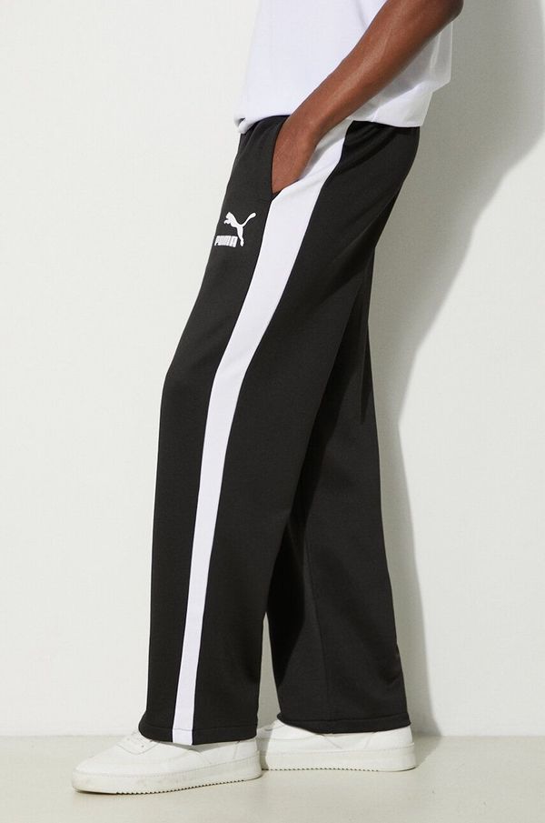 Puma Donji dio trenirke Puma T7 ICONIC Straight Track Pants boja: crna, s uzorkom, 625412