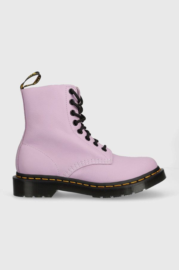 Dr. Martens Kožne čizme Dr. Martens 1460 Pascal za žene, boja: ljubičasta, ravni potplat, DM30689308-Lilac