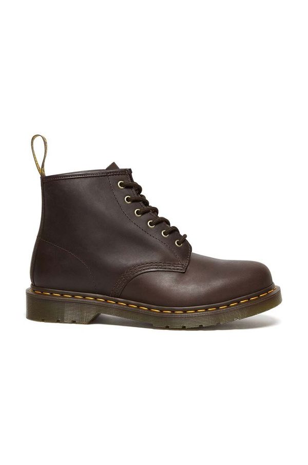 Dr. Martens Kožne gležnjače Dr. Martens 101 za žene, boja: smeđa, ravni potplat, DM27761201