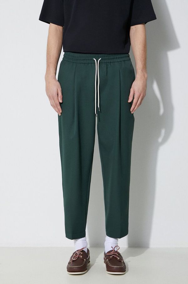 Drôle de Monsieur Hlače s primjesom vune Drôle de Monsieur Le Pantalon Cropped boja: zelena, ravni kroj, D-BP154-PL127-FGN