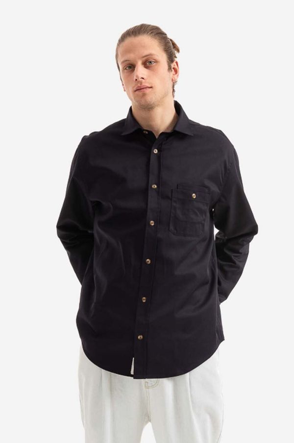 Drôle de Monsieur Košulja Drôle de Monsieur La Chemise Twill SH100 NAVY za muškarce, boja: crna, regular, s klasičnim ovratnikom, SH100.NAVY-NAVY