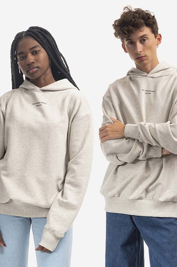 Drôle de Monsieur Pamučna dukserica Drôle de Monsieur Le Hoodie Classique NFPM P04LGY LIGHT GREY boja: siva, s kapuljačom, melanž, P04LG.GREY-GREY