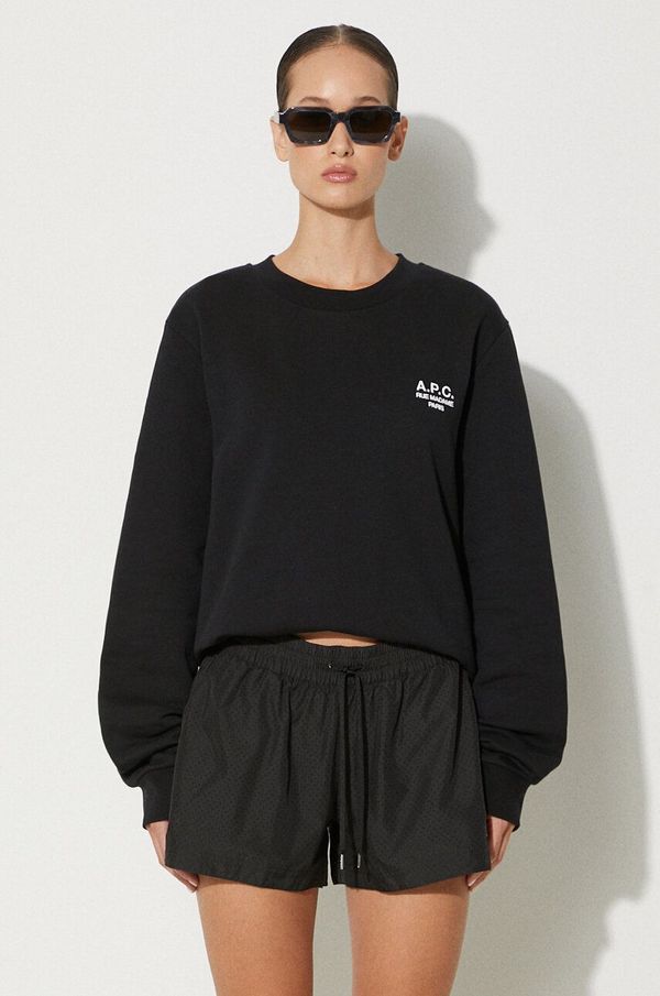 A.P.C. Dukserica A.P.C. standard rue madame GOTS boja: crna, s aplikacijom, COHBV.M27913