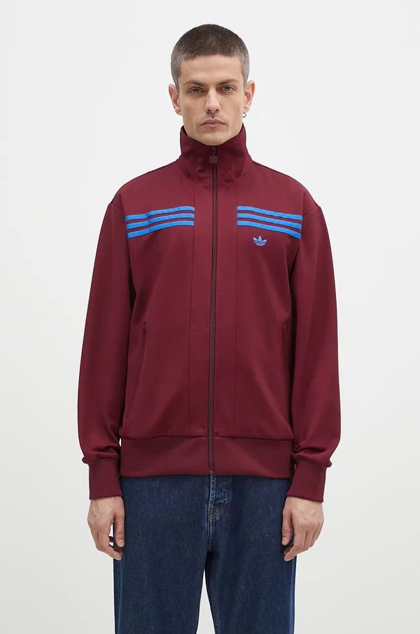adidas Originals Dukserica adidas Originals 70s Track Top za muškarce, boja: bordo, s aplikacijom, JN5963