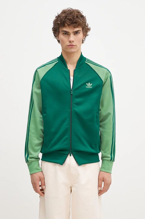 adidas Originals Dukserica adidas Originals Adicolor Classics SST Tracktop za muškarce, boja: zelena, s uzorkom, IY8731