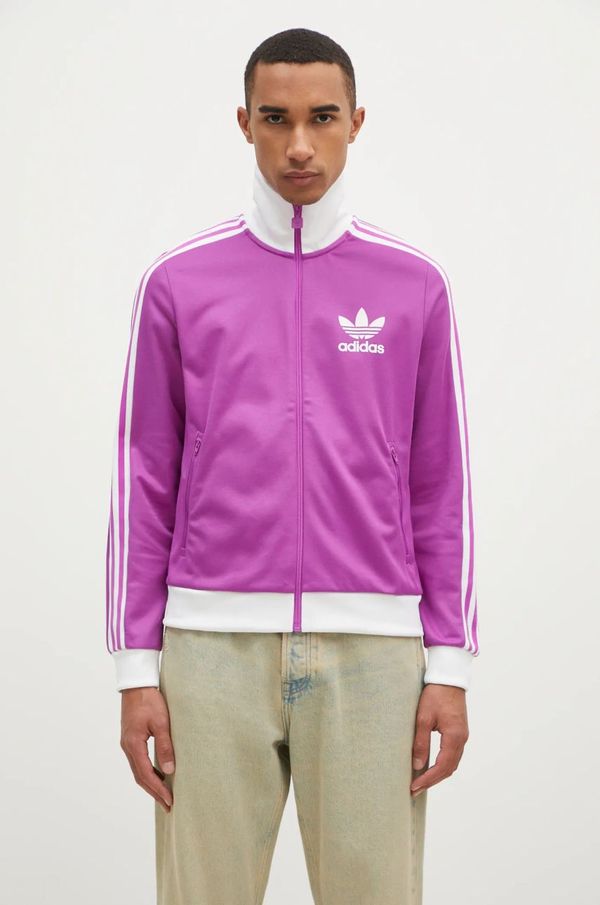 adidas Originals Dukserica adidas Originals Beckenbauer Track Top za muškarce, boja: ljubičasta, s aplikacijom, IY2220