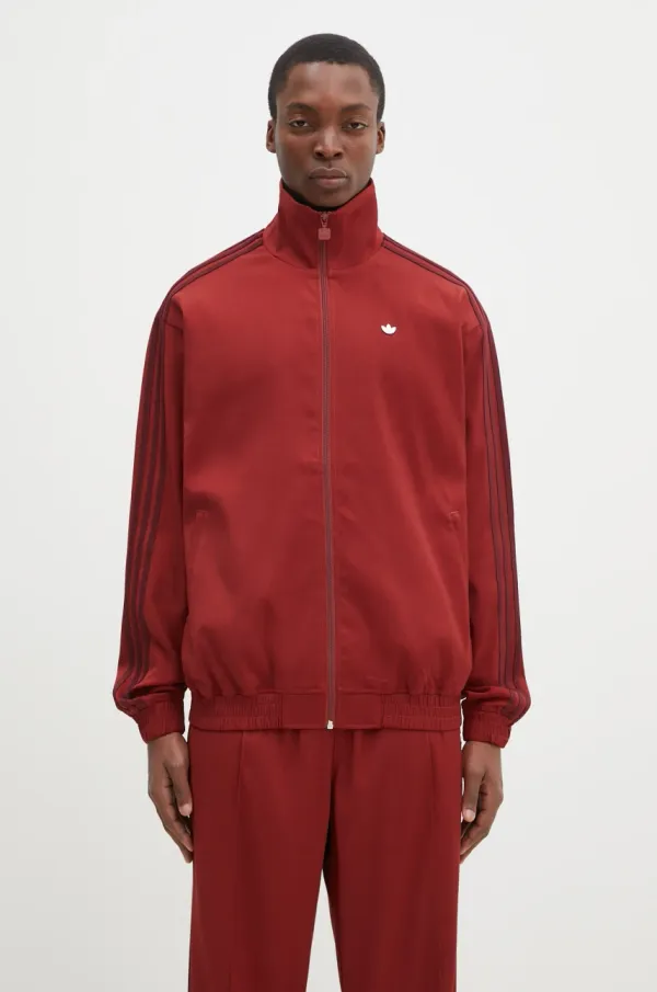 adidas Originals Dukserica adidas Originals Firebird Tracktop za muškarce, boja: bordo, s aplikacijom, JX7172