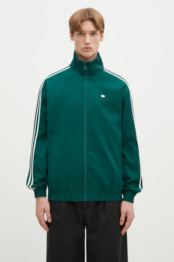 adidas Originals Dukserica adidas Originals Firebird Tracktop za muškarce, boja: zelena, s aplikacijom, JX7171