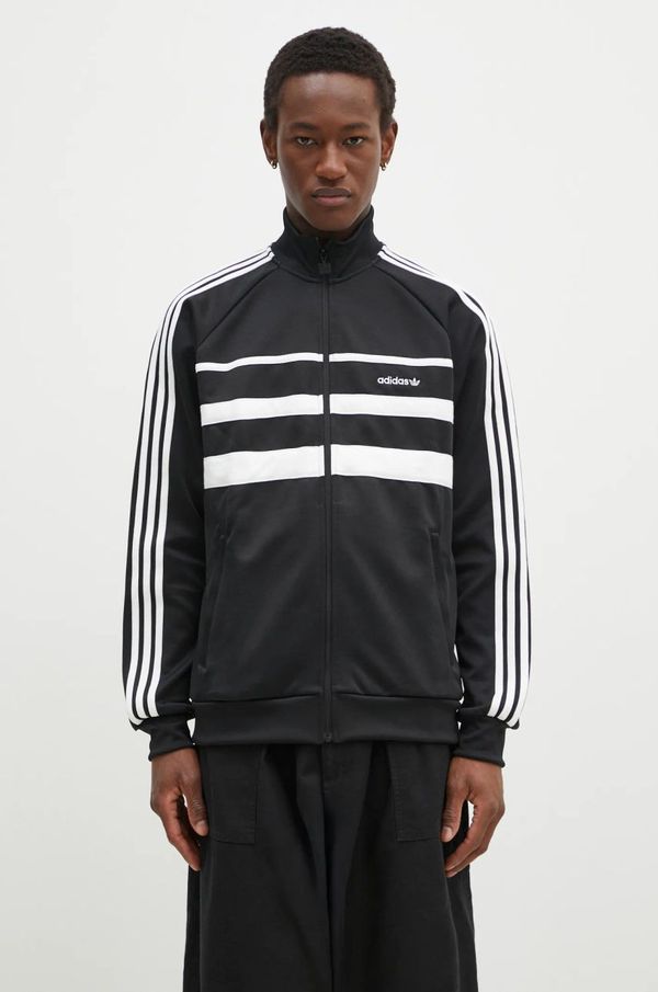adidas Originals Dukserica adidas Originals First Tracktop za muškarce, boja: crna, s aplikacijom, JP1046