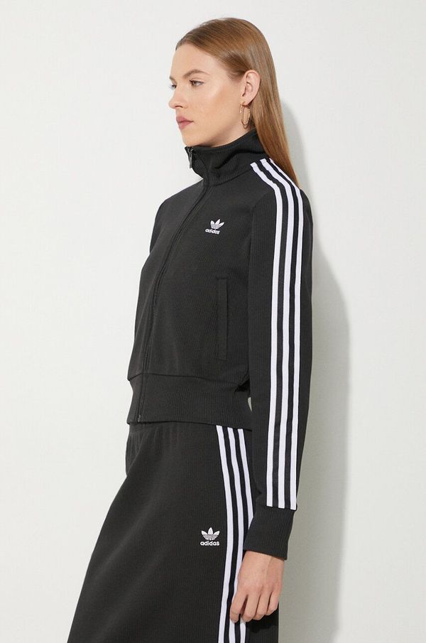 adidas Originals Dukserica adidas Originals Knitted Track Top za žene, boja: crna, s uzorkom, IY7278