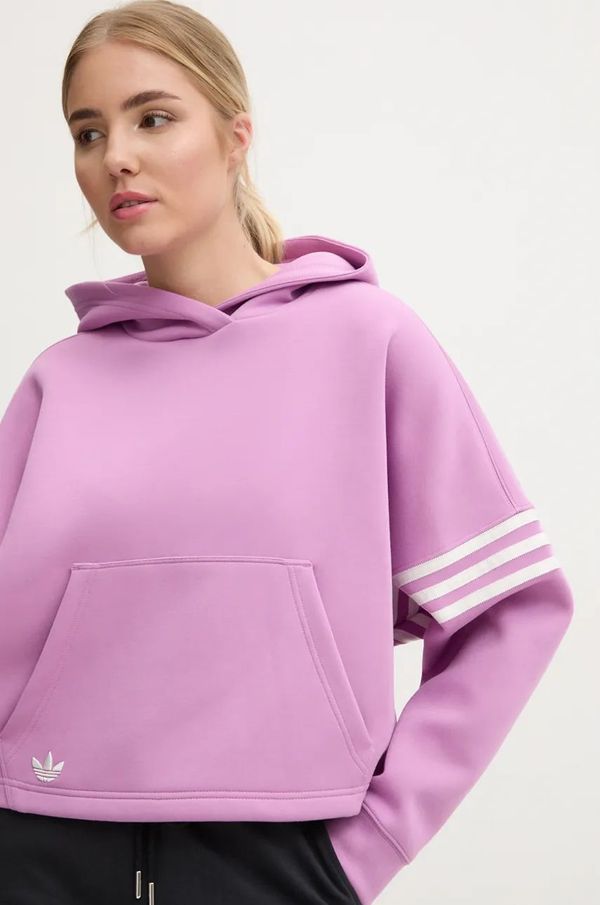 adidas Originals Dukserica adidas Originals Neuclassicscl Hoodie za žene, boja: ljubičasta, s kapuljačom, s aplikacijom, IW5614