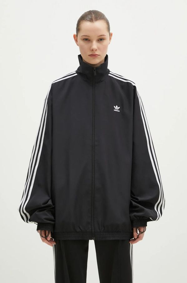adidas Originals Dukserica adidas Originals OVERSIZED TT za žene, boja: crna, s aplikacijom, JD3392