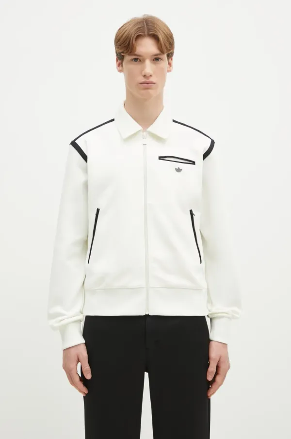 adidas Originals Dukserica adidas Originals Premium Tracktop za muškarce, boja: bež, bez uzorka, JD3396