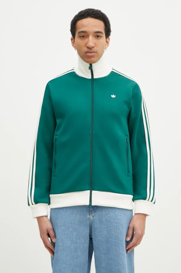 adidas Originals Dukserica adidas Originals Premium Tracktop za muškarce, boja: zelena, s aplikacijom, JM3581