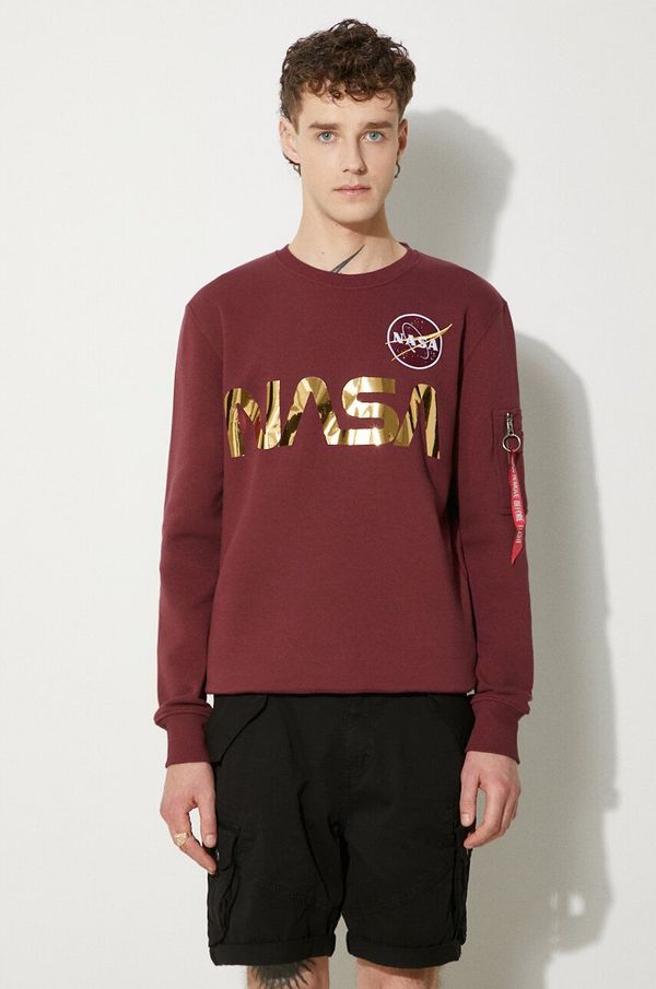 Alpha Industries Dukserica Alpha Industries za muškarce, boja: crvena, s tiskom, 178309.605-red