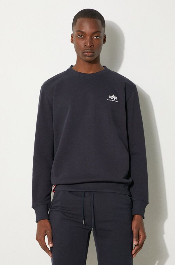 Alpha Industries Dukserica Alpha Industries za muškarce, boja: tamno plava, glatka, 188307.07-navy