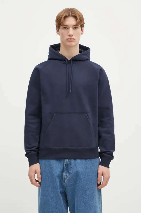 Carhartt WIP Dukserica Carhartt WIP Hooded Chase Sweat za muškarce, boja: tamno plava, s kapuljačom, bez uzorka, I033661.2MZXX