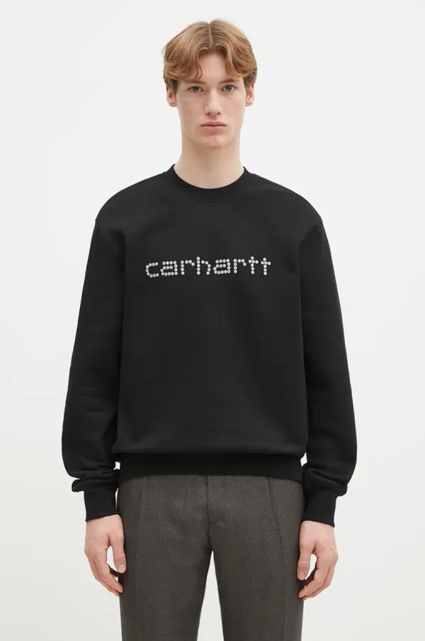 Carhartt WIP Dukserica Carhartt WIP Rivet Script Sweat za muškarce, boja: crna, s tiskom, I034415.89XX