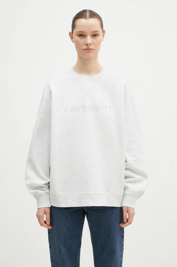 Carhartt WIP Dukserica Carhartt WIP Rivet Script Sweat za žene, boja: siva, melanž, I034420.1DQXX