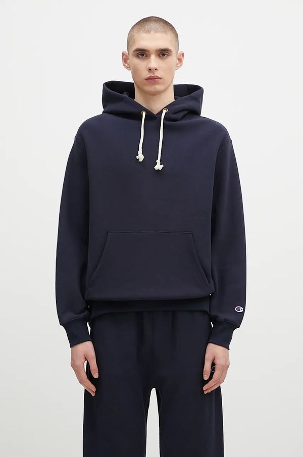 Champion Dukserica Champion Hooded Sweatshirt za muškarce, boja: tamno plava, s kapuljačom, bez uzorka, 220705
