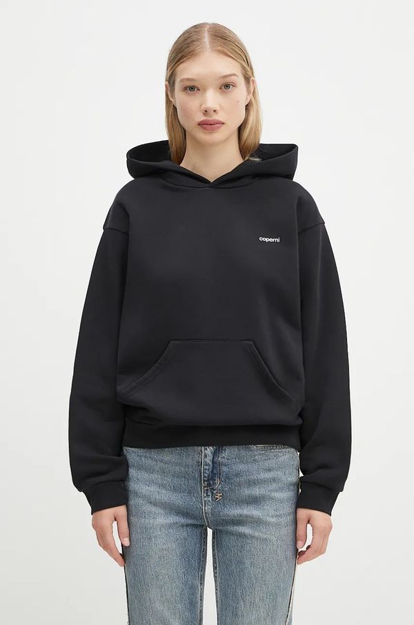 coperni Dukserica Coperni Logo Hoodie za žene, boja: crna, s kapuljačom, s tiskom, COPJS15523