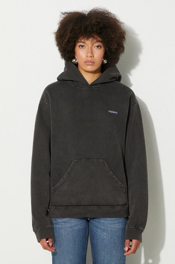 coperni Dukserica Coperni Washed Horn Hoodie za žene, boja: crna, s kapuljačom, COPJS15BIS523W