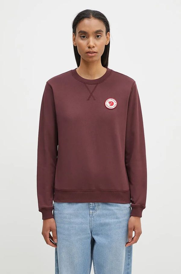 Fjallraven Dukserica Fjallraven 1960 Logo Badge boja: bordo, bez uzorka, F87230.357