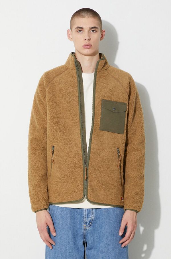Fjallraven Dukserica Fjallraven Vardag Pile za muškarce, boja: smeđa, s uzorkom, F84158.232.625