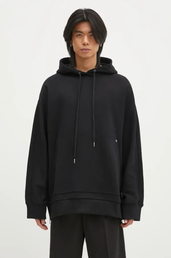 Helmut Lang Dukserica Helmut Lang Mega Zip Hoodie.Cmbd za muškarce, boja: crna, s kapuljačom, bez uzorka, O09HM502