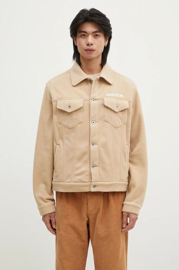 Icecream Dukserica ICECREAM Fleece Trucker za muškarce, boja: bež, s aplikacijom, IC24406