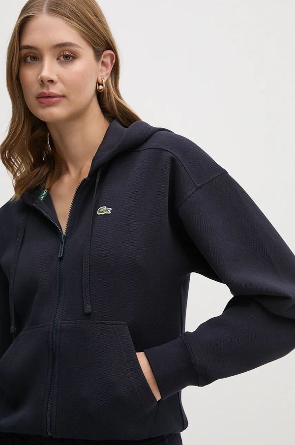 Lacoste Dukserica Lacoste za žene, boja: tamno plava, s kapuljačom, s aplikacijom, SF2669