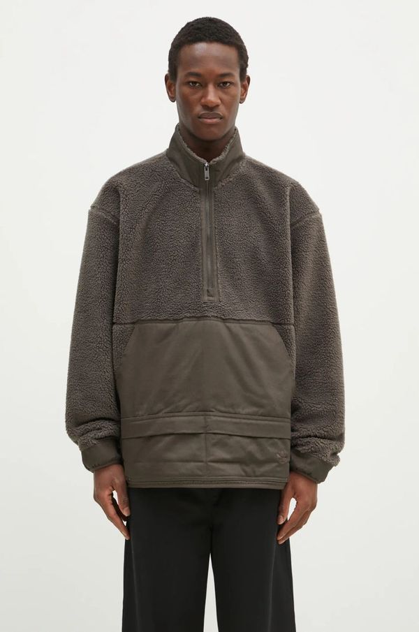 adidas Originals Dukserica od flisa adidas Originals Premium Essentials Full Zip za muškarce, boja: zelena, bez uzorka, JD3344