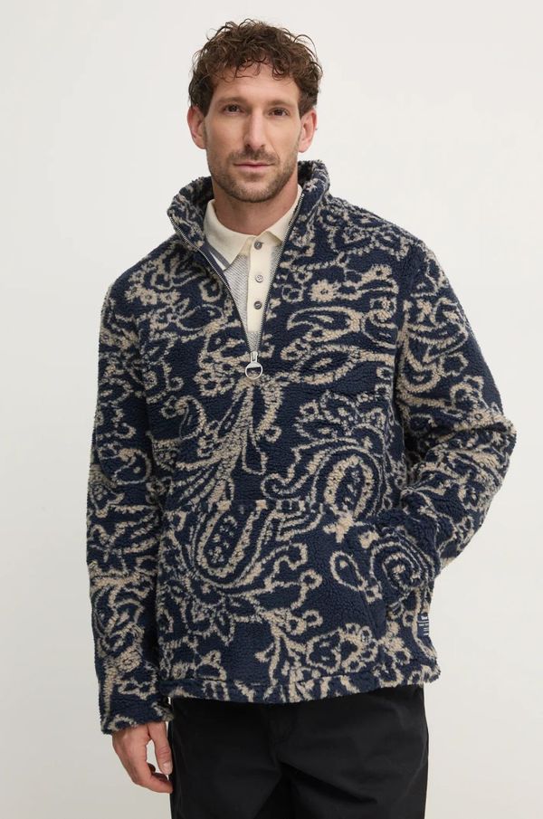 Barbour Dukserica od flisa Barbour boja: tamno plava, s uzorkom, MFL0204NY91