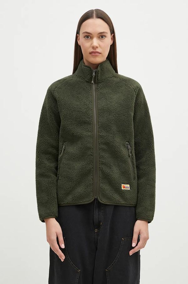 Fjallraven Dukserica od flisa Fjallraven Vardag Pile Fleece W boja: zelena, bez uzorka, F84789.662