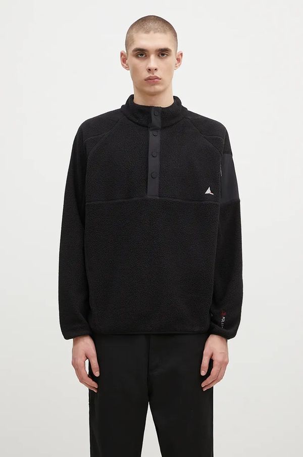 ROA Dukserica od flisa ROA Polartec Fleece Button Up boja: crna, bez uzorka, RBMW0245FA191