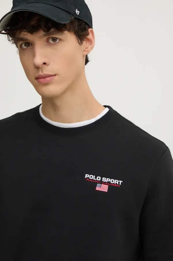 Polo Ralph Lauren Dukserica Polo Ralph Lauren za muškarce, boja: crna, s aplikacijom, 710949929