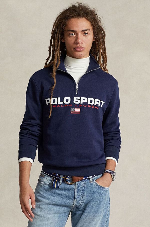 Polo Ralph Lauren Dukserica Polo Ralph Lauren za muškarce, boja: tamno plava, s tiskom