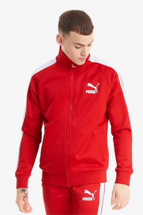 Puma Dukserica Puma za muškarce, boja: crvena, s tiskom, 530094.11-red