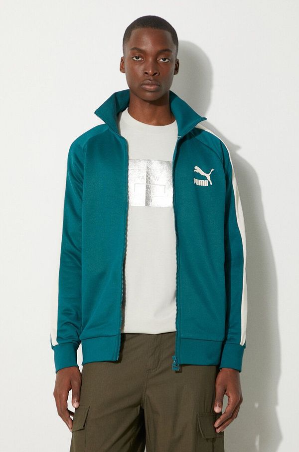 Puma Dukserica Puma za muškarce, boja: zelena, s tiskom