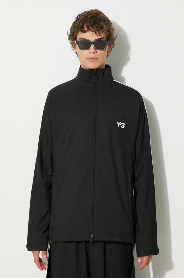 Y-3 Dukserica s dodatkom vune Y-3 Refined Wool Track Top boja: crna, s aplikacijom, IW7462